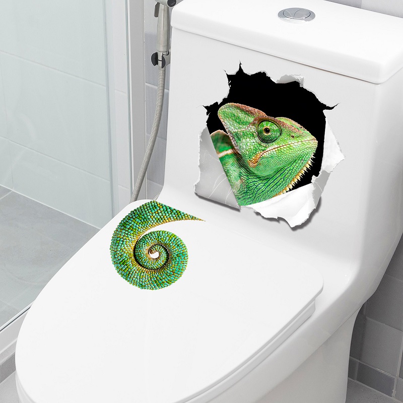 Home Bathroom Break - غريب الأطوار جدار كسر السحلية المرحاض