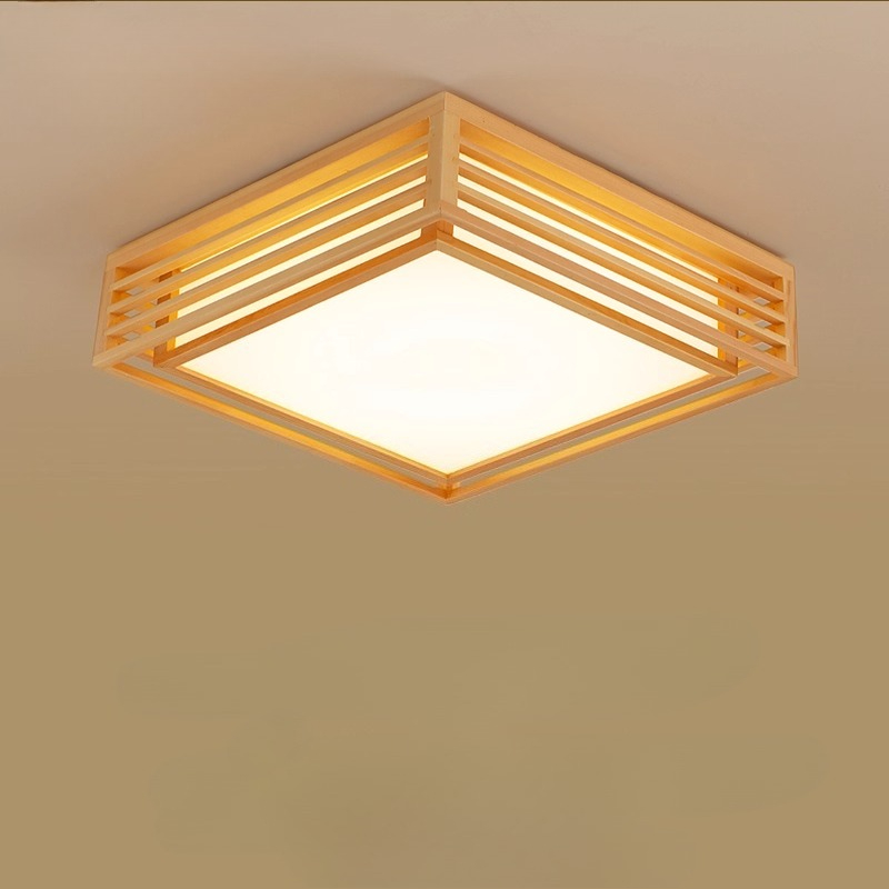Japanese Home Bathroom Design - اليابانية تصميم سجل خشبي مربع LED