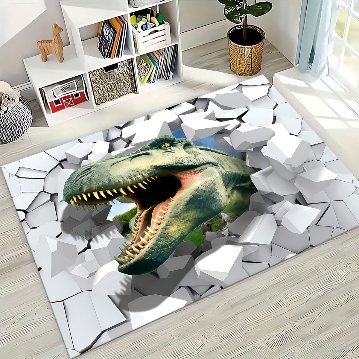 سجادة بتصميم ديناصورات من سلسل - مراجعة Home Bathroom Break وسعره
