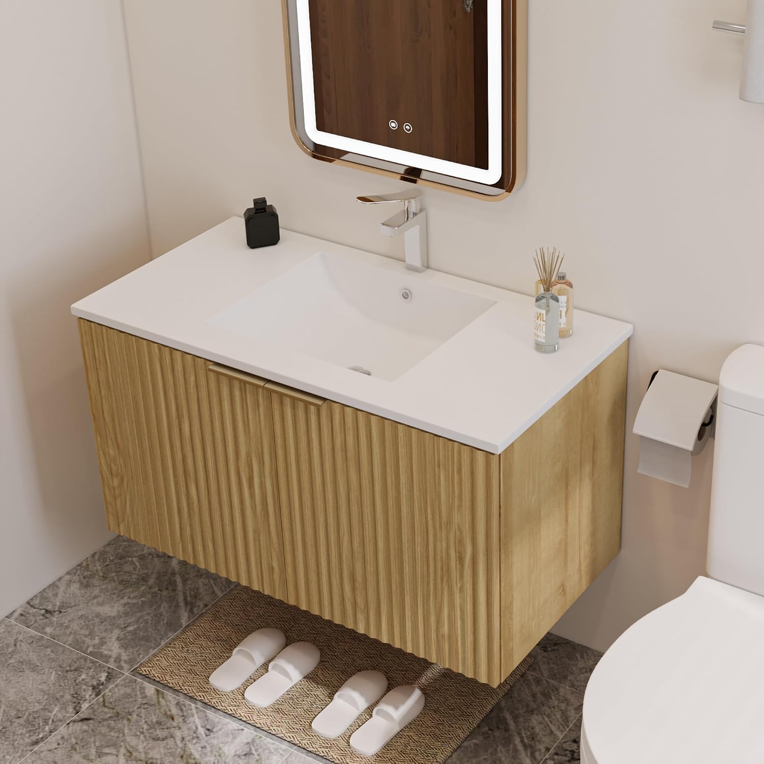 وحدة حمام عصرية معلقة على الحا - مراجعة Home Bathroom Vanity وسعره