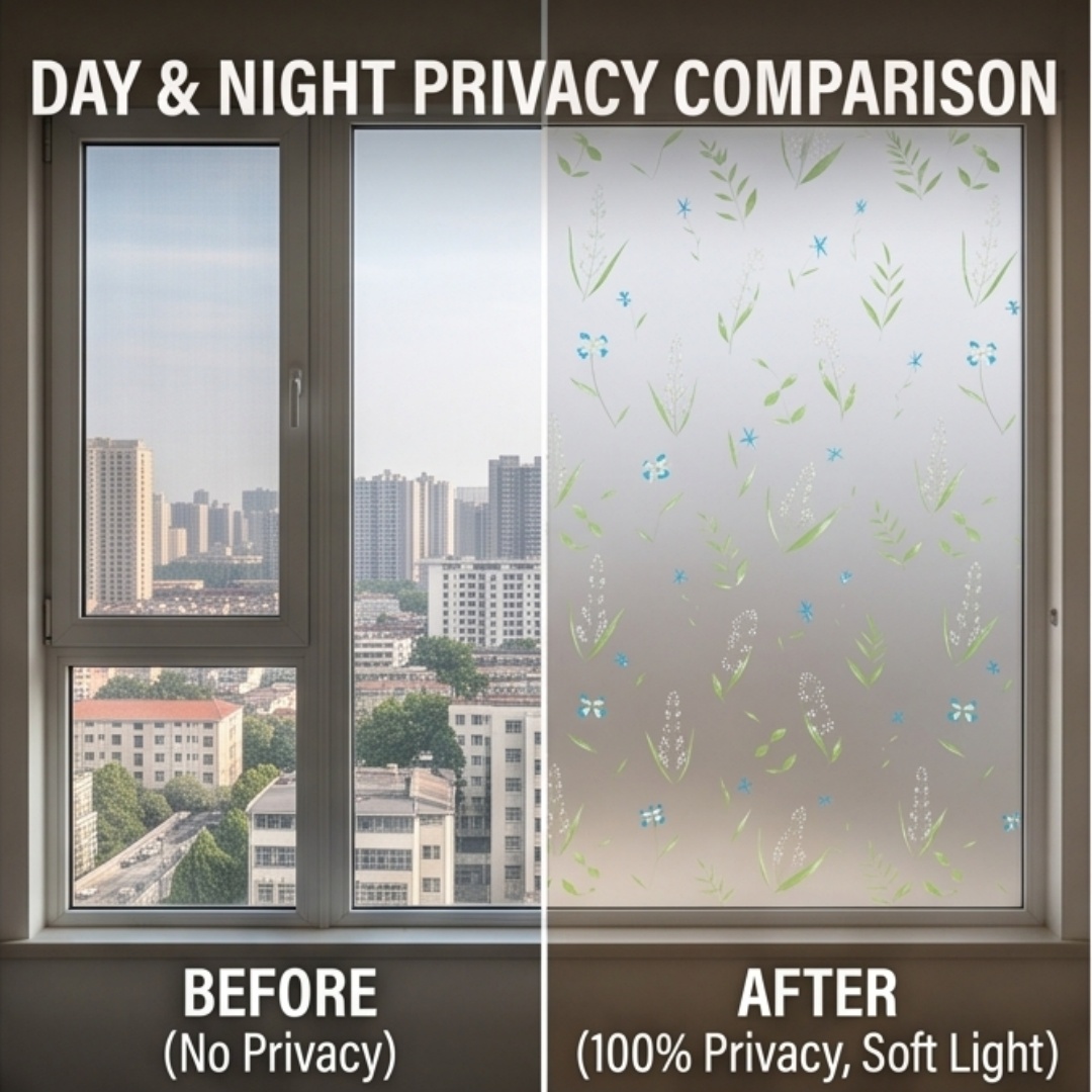 ملصق نافذة ذاتي اللصق بتصميم أ - مراجعة Home Bathroom Window وسعره
