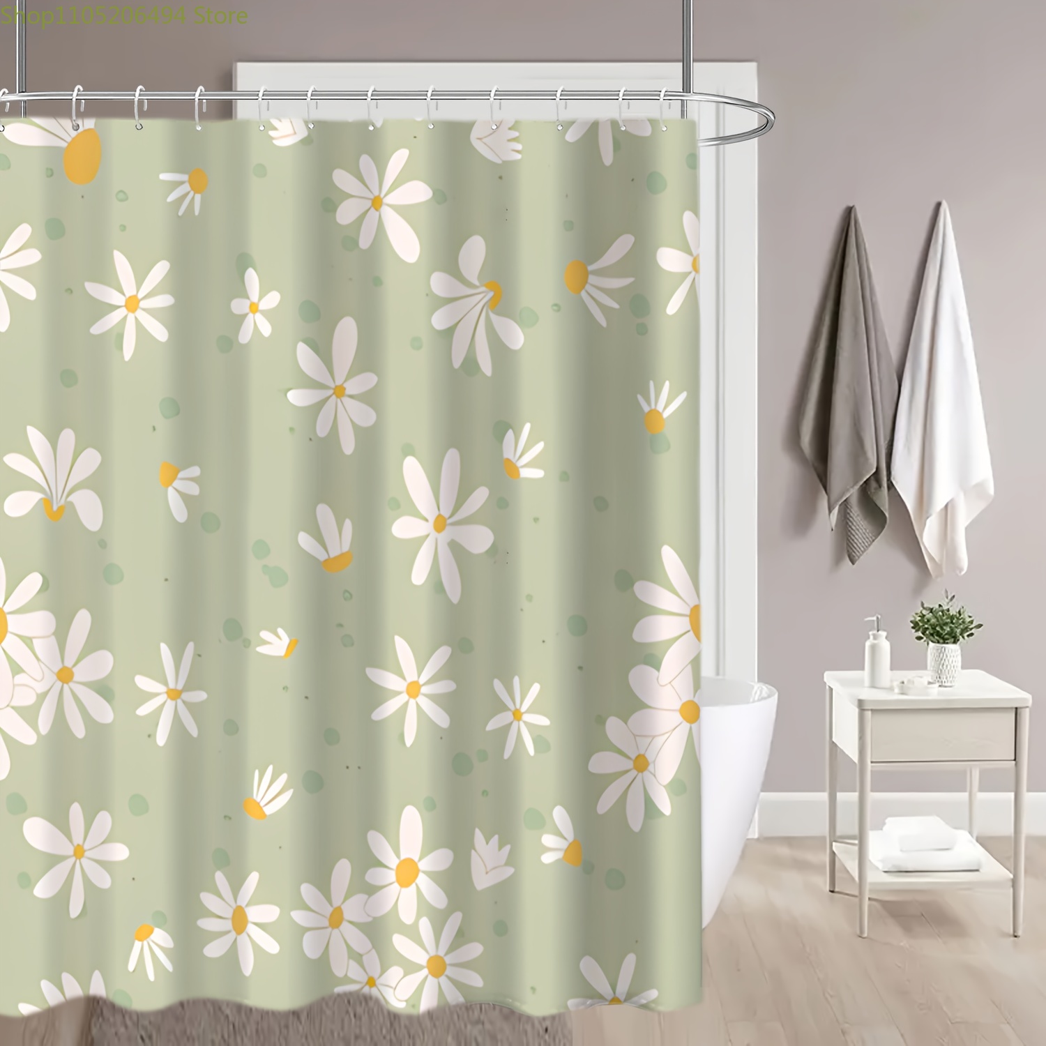 ستارة حمام بتصميم زهرة الأقحوا - مراجعة Home Bathroom Design Ideas وسعره