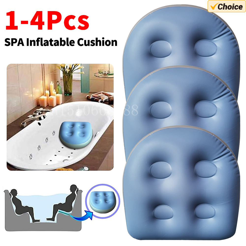 1-4 قطعة سبا نفخ وسادة حوض مكا - مراجعة Bathtub Pillow Inflatable وسعره