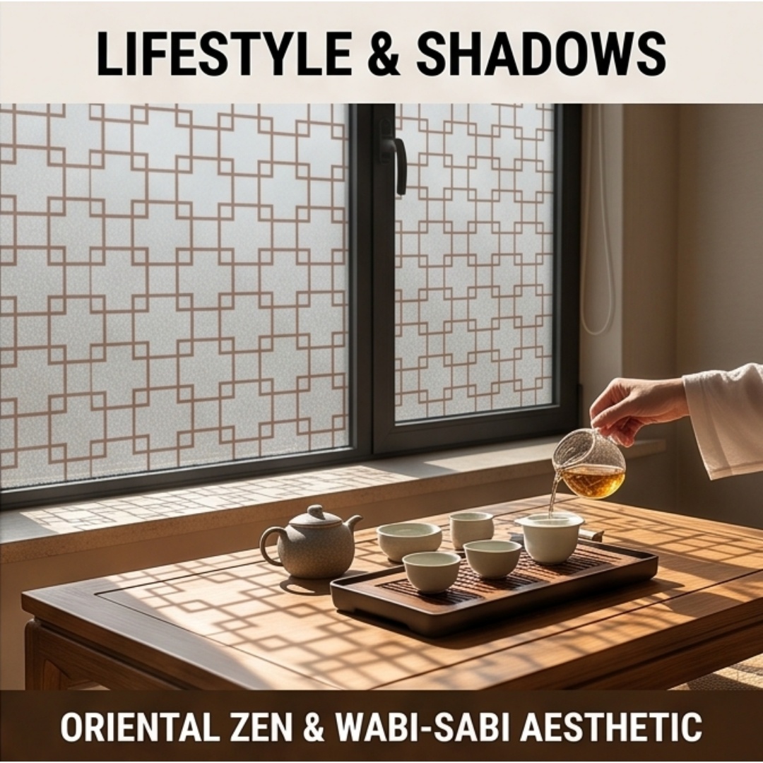 فيلم نافذة مطبوع بنقشة الشبكة  - مراجعة Home Bathroom Window وسعره