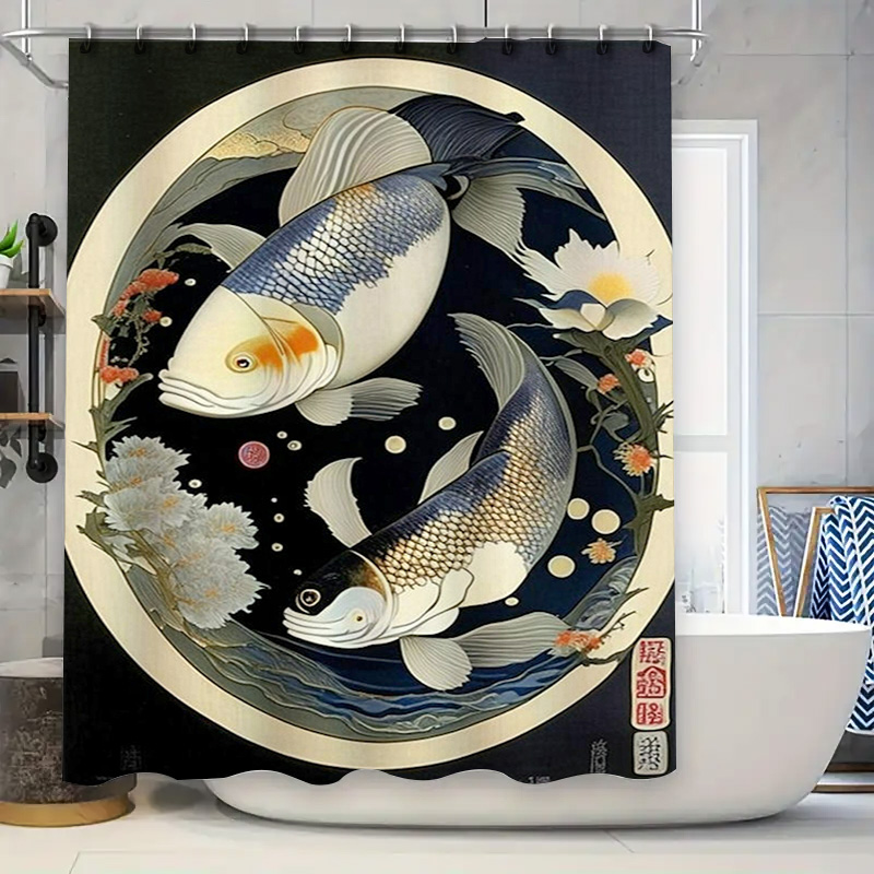 خمر الأسماك اليابانية طباعة دش - مراجعة Japanese Home Bathroom Design وسعره