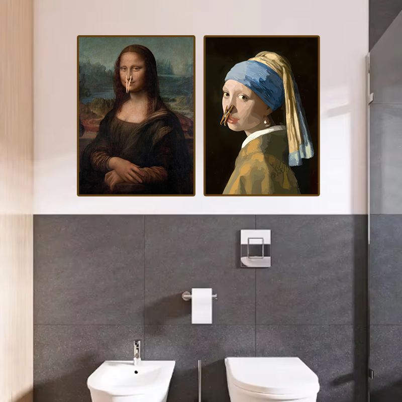 لوحة فنية تجريدية مضحكة للحمام - مراجعة Home Bathroom Pictures وسعره